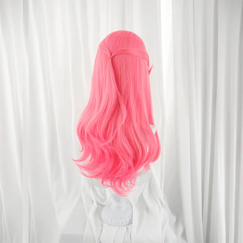 لعبة Rolecos lol Faerie Court Lux شعر مستعار كوسبلاي 60 سم لون وردي للنساء شعر مستعار صناعي مقاوم للحرارة