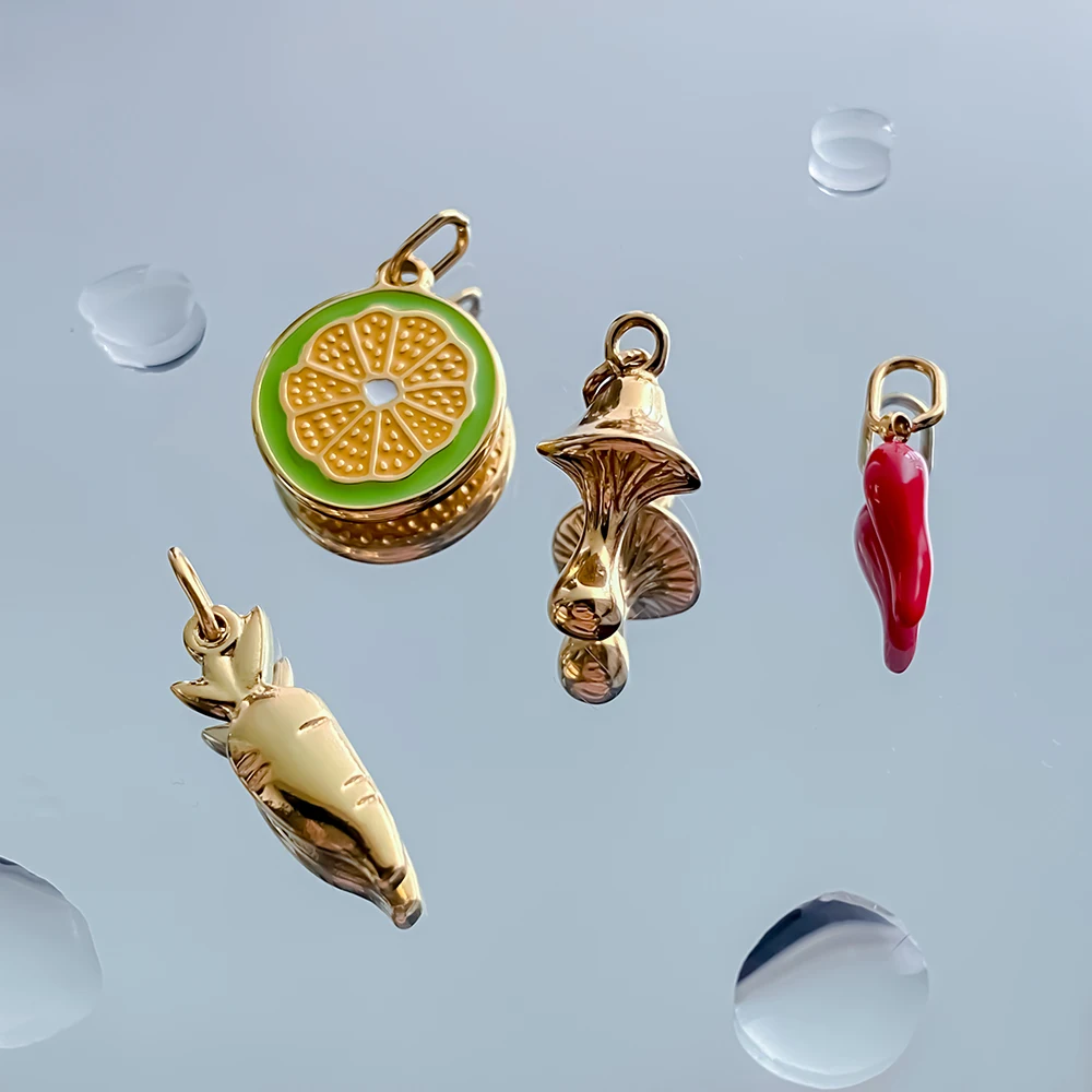Playful Enamel Vegetable Charms for DIY Jewellery Making