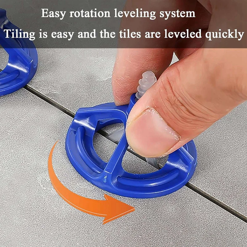 Tile Leveling System, 50 Reusable Nuts and 100 Bases, Tile Spacers Leveling System for Self Adhesive Floor Tiles