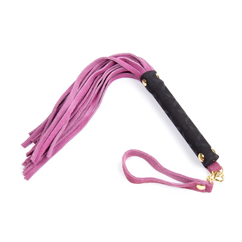 High Quality Pu Leather Pimp Hand Cuffs Queen Colourful Horse Racing Riding Crop Party Flogger Riding Whip