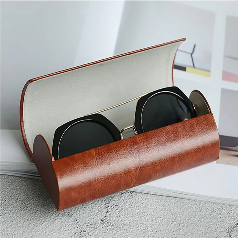 Waterproof Hard Frame Eyeglass Case Leather Glasses Case For Men Women Reading Glasses Box Sunglass Storage Box Spectacle Cases