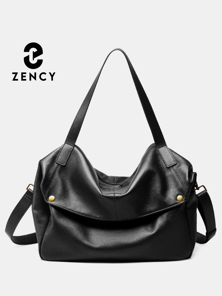 

Zency High Quality Large Capacity Shoulder Bag Genuine Leather Women's Work Tote Bag Handbag Shopper Bag Pocket Crossbody Purse