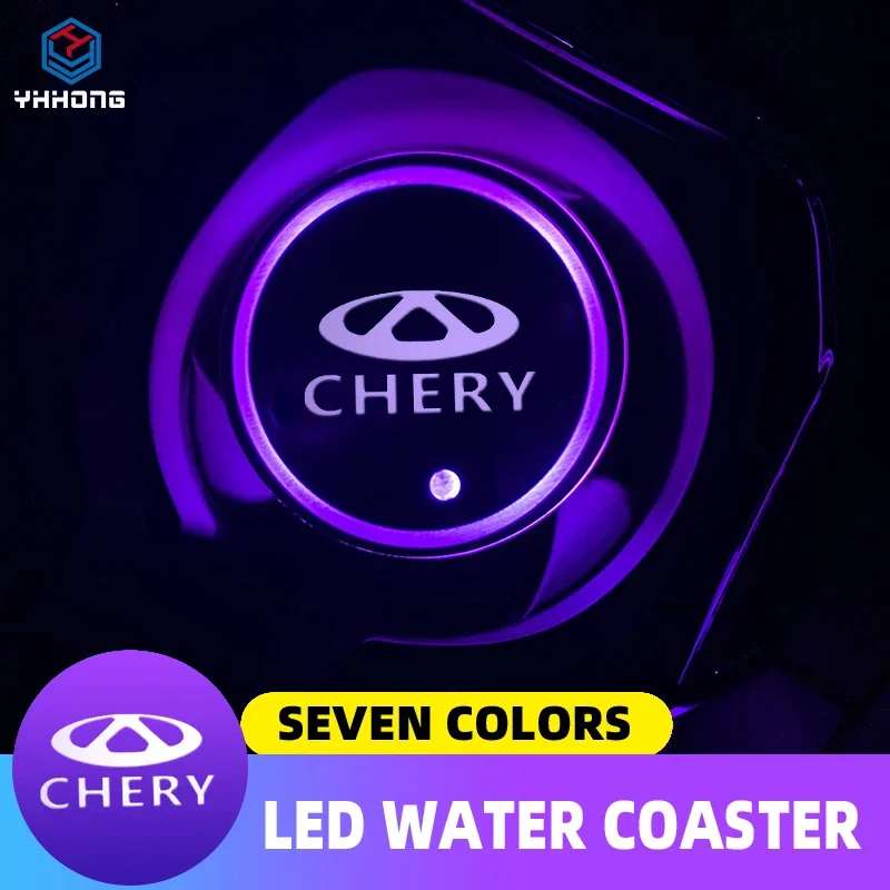 

Colorful Changing Lights LED Car Water Cup Pad USB Luminous Coaster for Chery Fulwin QQ Tiggo 3 5 T11 A1 A3 A5 Amulet M11 Eastar