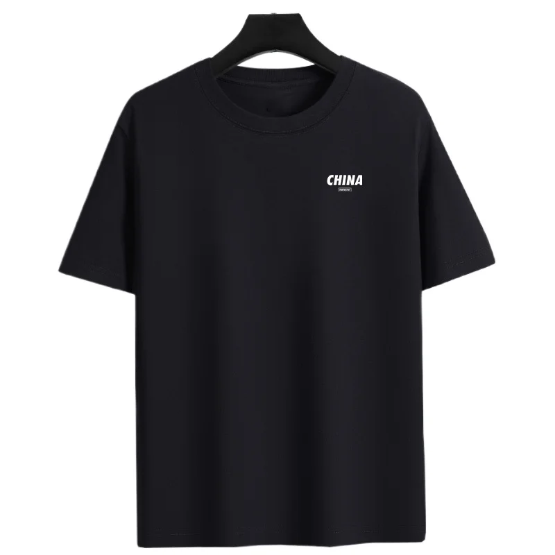 

summer cotton short-sleeved T-shirt mens and womens same simple and versatile loose large size round neck half-sleeved T-shirt