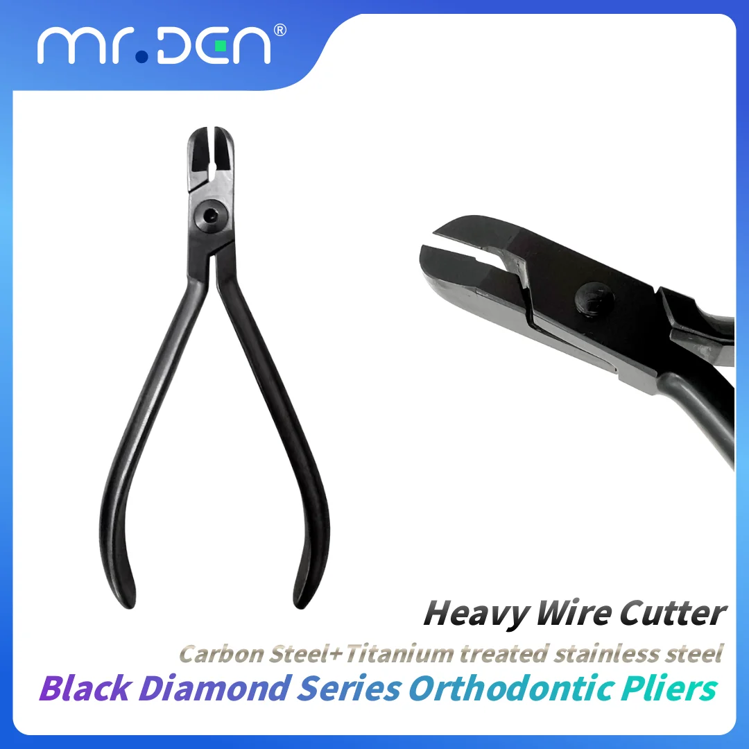 

Hardened Dental Pliers Black Diamond Series Heavy Wire Cutter Titanium Coated Stainless Steel Orthodontic Tools