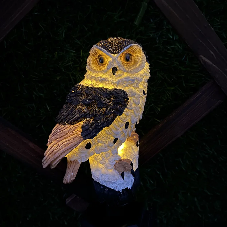 Solar Lawn LED Ground Plug Light Owl Personality Courtyard Light Outdoor Waterproof Villa Garden Decoration Light