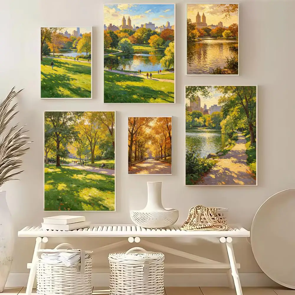 Lush New York Central Park Poster HD Self Adhesive Waterproof Ideal for Home Office Dorm Bedroom Great Gift