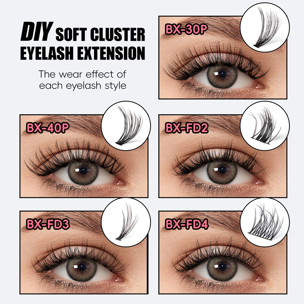 Vipuda Cluster Wimpers 3d Pluizige Wimper Clusters Diy Lash Extensions Super Dunne Band Comfortabele Piekerige Individuele Wimpers 8-16mix