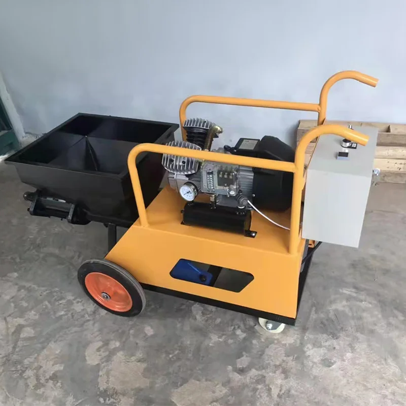 

China Manufacturer Good Quality Cement Mortar Spray Plaster Machine Fast Concrete Mortar Spraying Equipment with Hooper for Sale