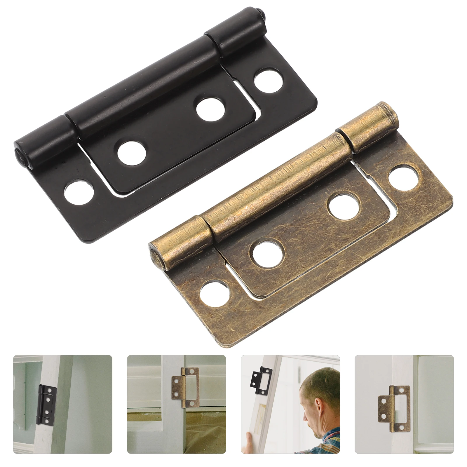 

12 Pcs Thickened Iron Helix Hinge Mute Flat Loose-leaf Door Sub-door Silent Effect