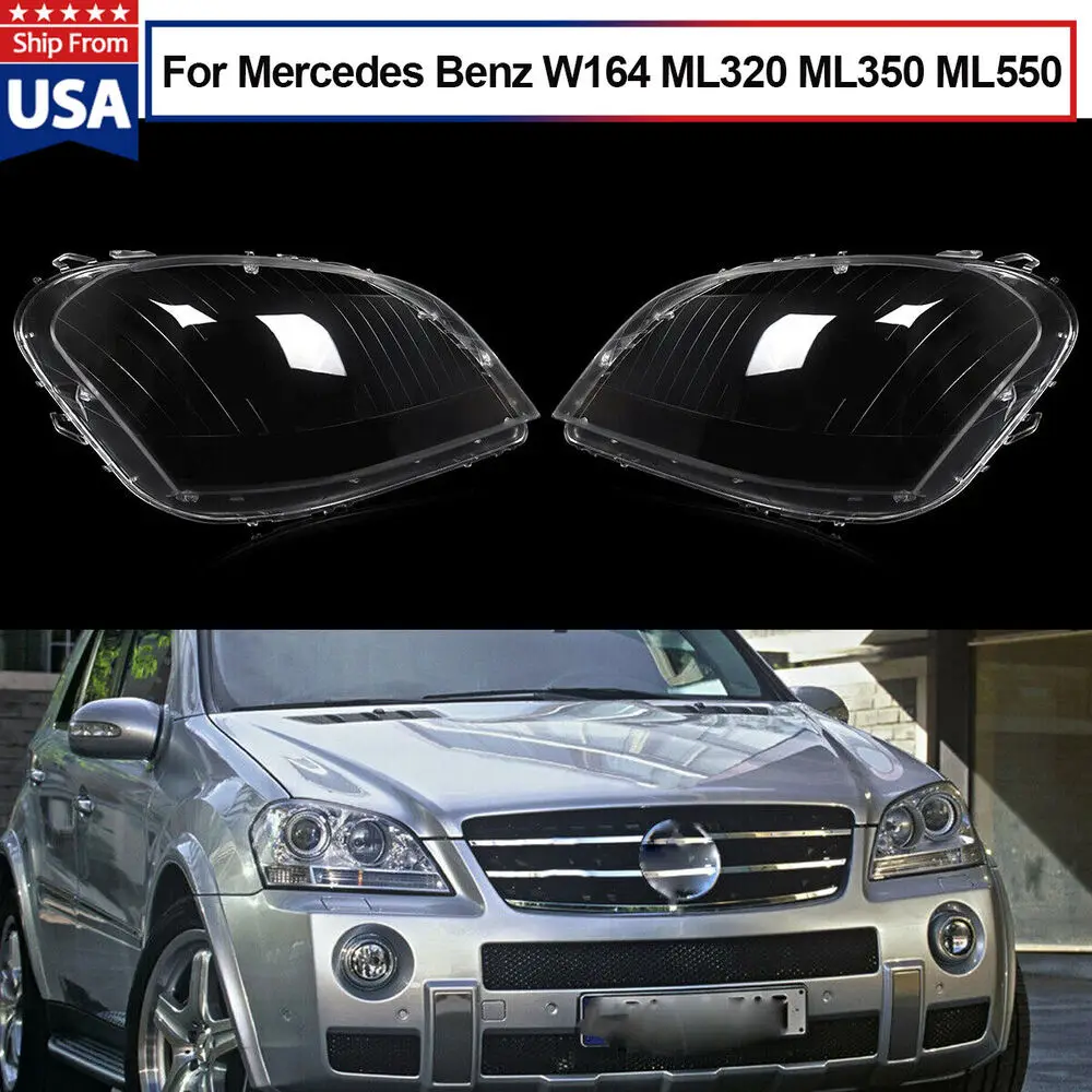 For Mercedes Benz W164 ML-Class ML350 ML500 2006-2008 Front Headlight Lens Cover