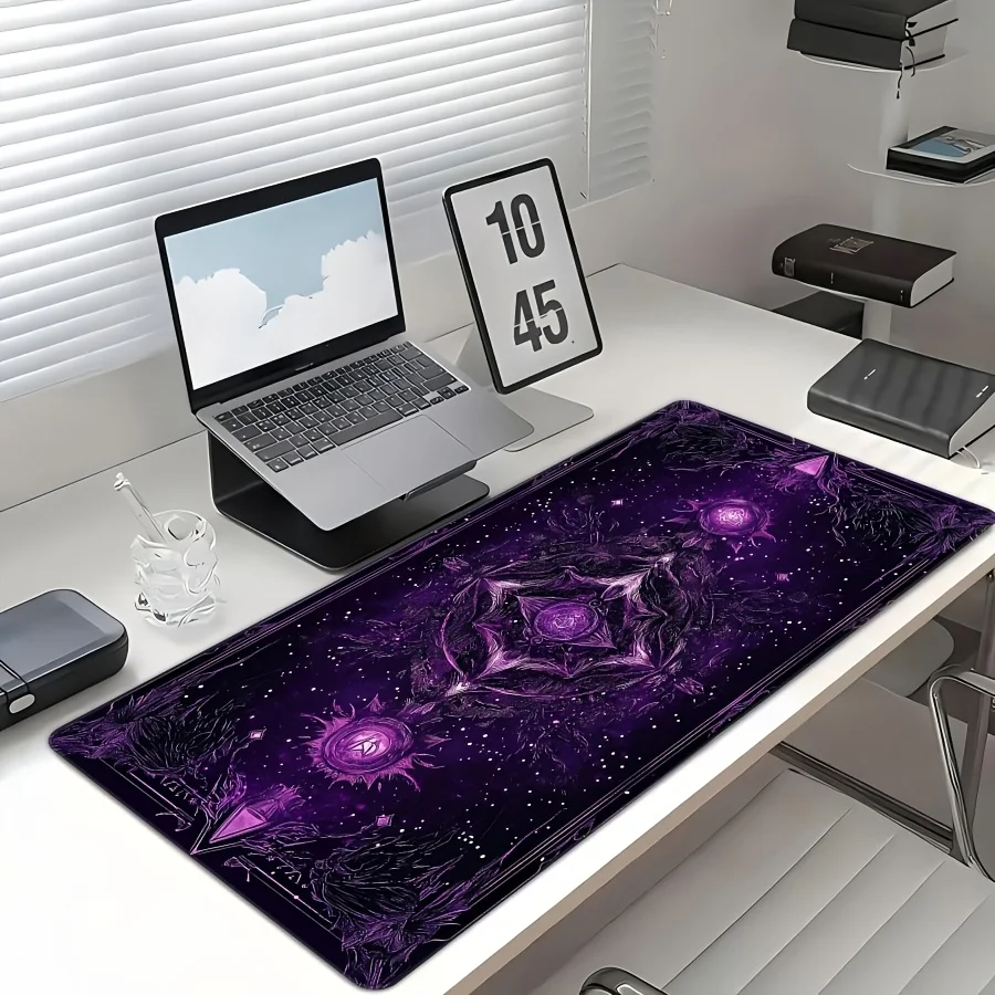 Mystical Purple Galaxy Extended Desk Mat Non-Slip Rubber Base Gaming Mouse Pad