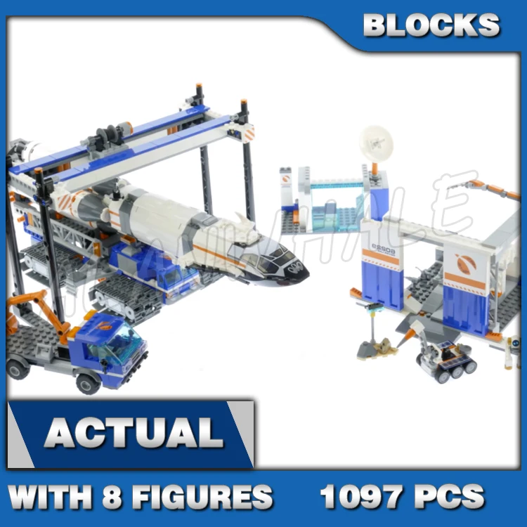 

1097pcs City Rocket Assembly & Transport Launch Control Tower Crawler Rover Lab 68008 Building Block Toys Compatible With Model
