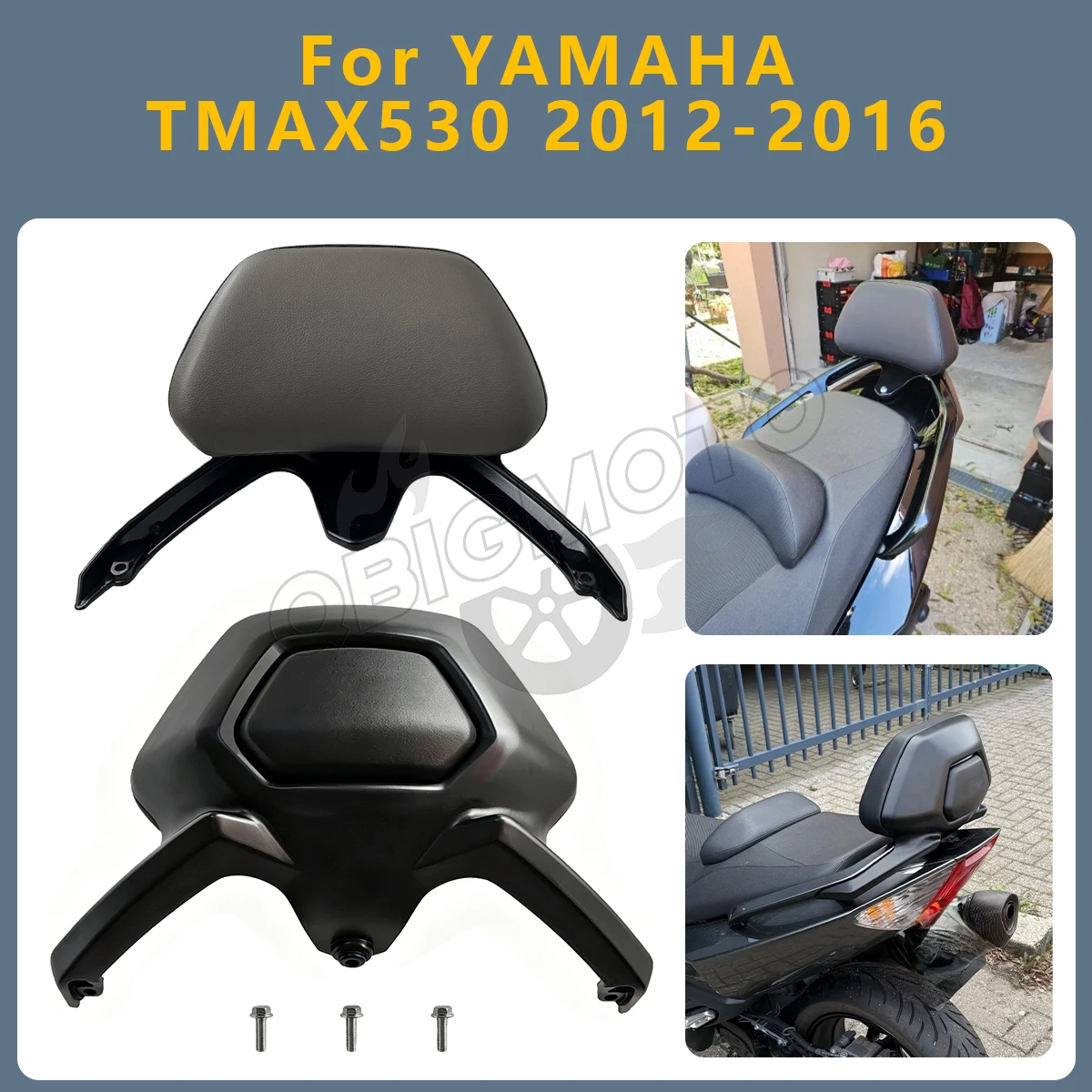 TMAX530 2016 Motorcycle Rear Passenger Seat Backrest Cushion For YAMAHA TMAX 530 2015-2012 Seat Back Rest Stay Protection Pad