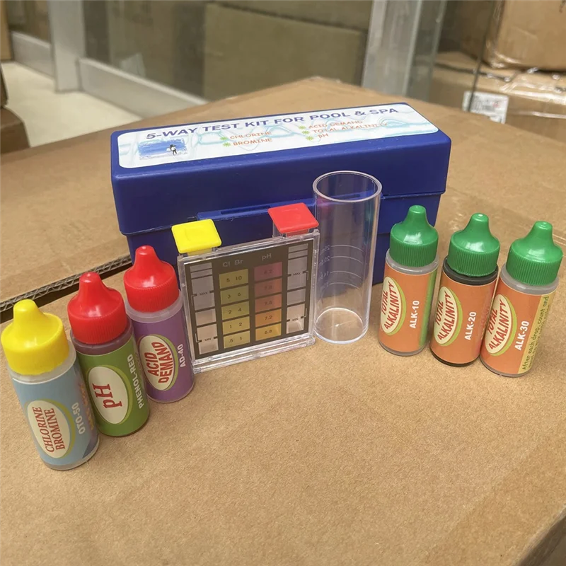 Kit de Test A20F-5-Way pour piscine et SPA, demande d'acide, chlore, alcalinité totale, brome, PH, ensemble de test de qualité d