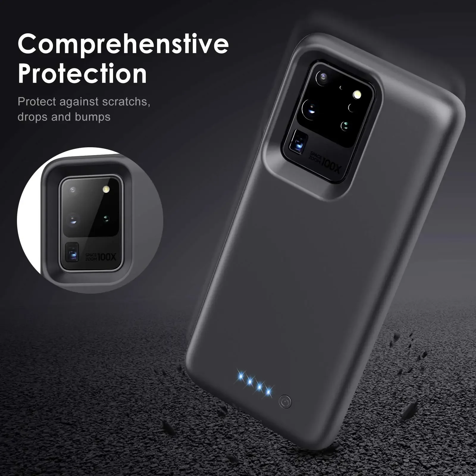 8500mAh Battery Charger Case for Samsung Galaxy S20 Ultra Portable Charging Cover Rechargeable Extended Battery Pack Power Bank