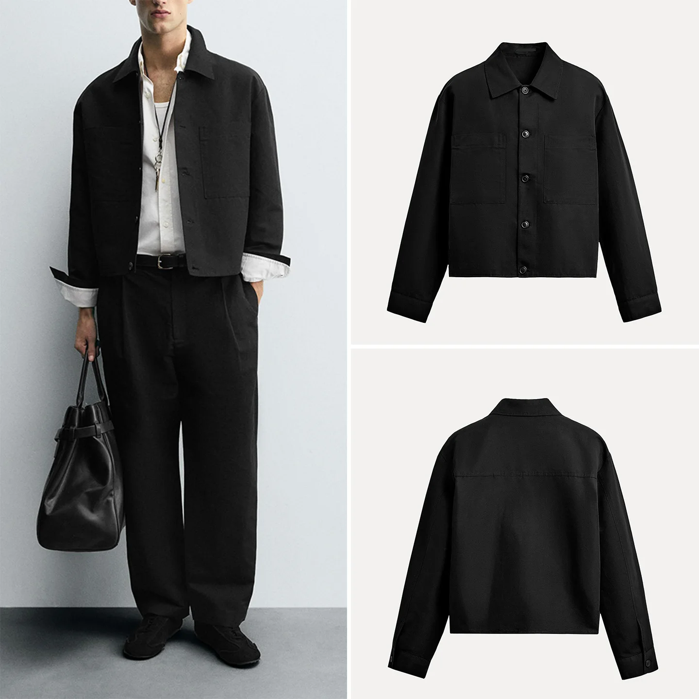 

Мужская джапа Long Sve irt с воротником-стойкой и воротником-стойкой, осенняя верхняя одежда свободного кроя, молодежная одежда Z