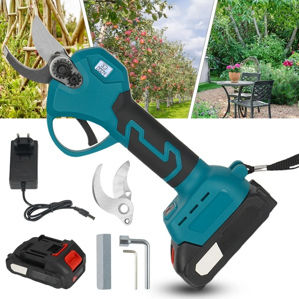 Forbici da potatura elettriche professionali, per potare rami con facilità, ideali per la cura di rose, bonsai e per il taglio di rami di alberi di grandi dimensioni.