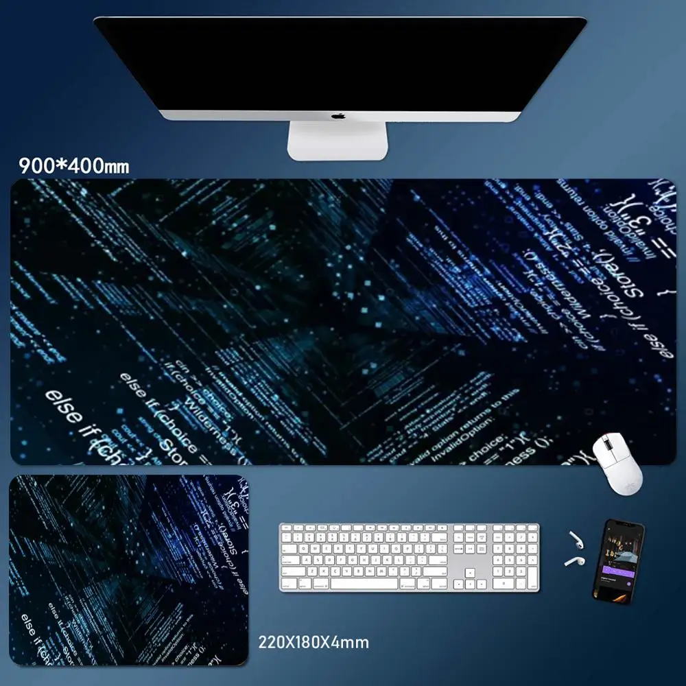 

Gamer Rug Matrix Binary Code Mouse Pad Desk Mouse Pad Cute HD Desk Pad Extended Gaming Keyboard Mats Large XXL Gamer Mousepad