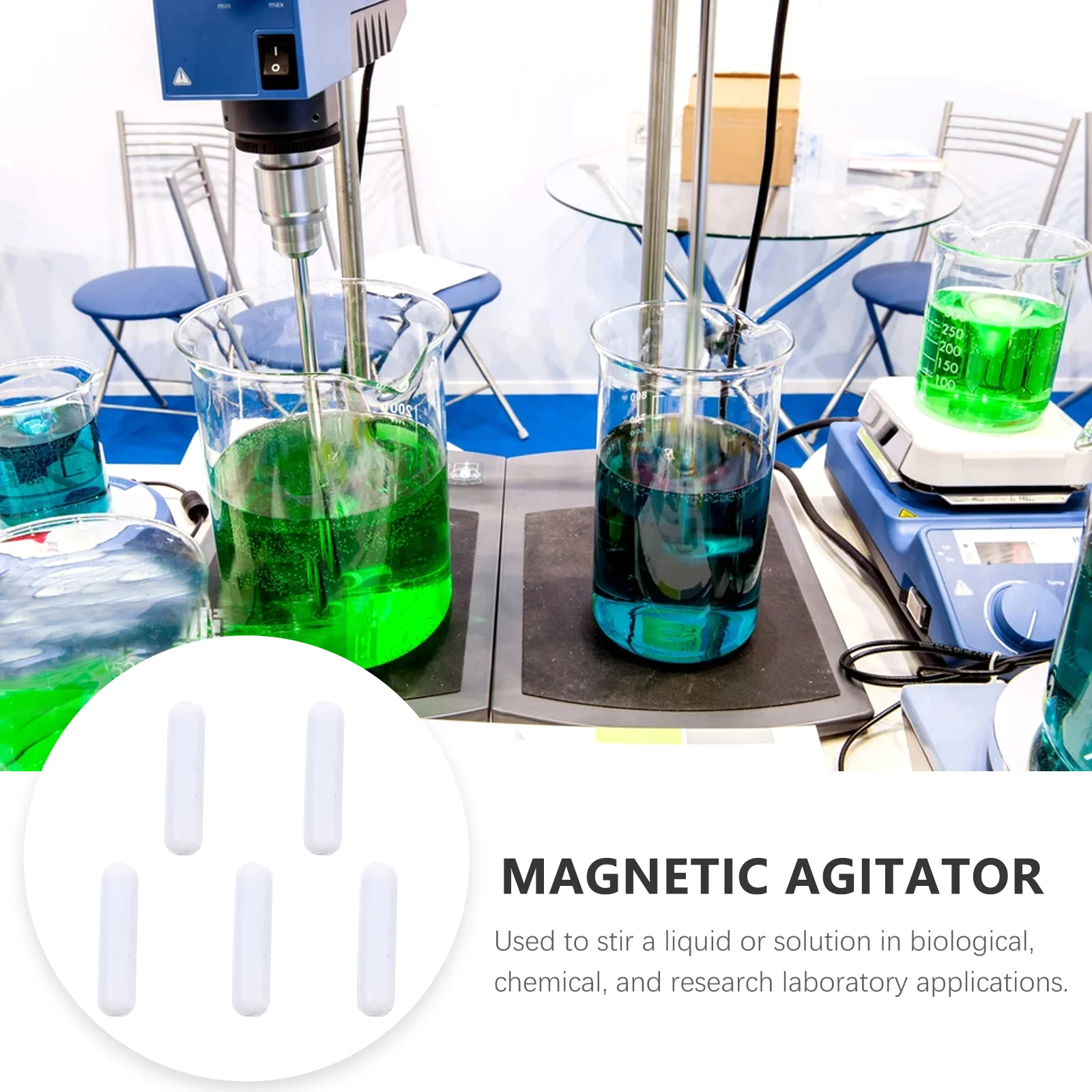 5-częściowe mieszadło magnetyczne Spinbar Mieszadło Biały mieszadło Płyta PTFE Mieszanie laboratoryjne