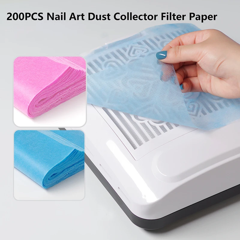 

200pcs Nail Art Dust Collector Filter Paper Manicure Machine Accessories Dustproof Replace Nail Art Vacuum Cleaner Filter Paper