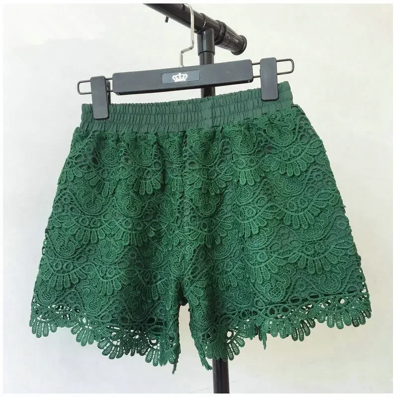 8 Colors Hollow Lace Shorts Women Hotpants Summer Black Shorts Feminino Women Short Beach Elastic High Waist Sexy Shorts C4417