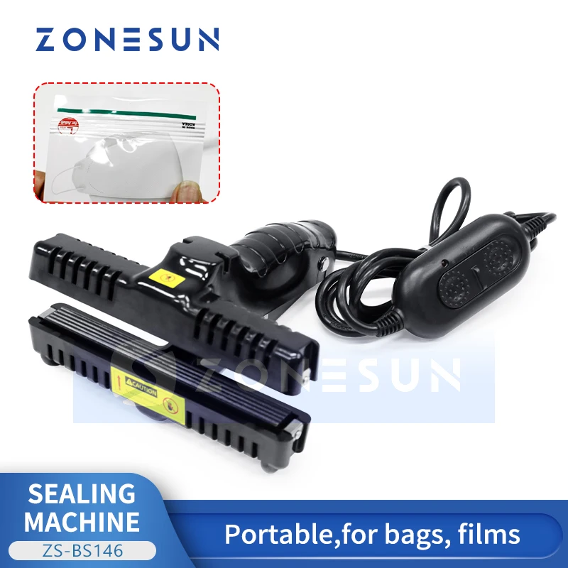 

Zonesun ZS-BS146 Handheld Crimp Heat Bag Sealer for Plastic Portable Bag