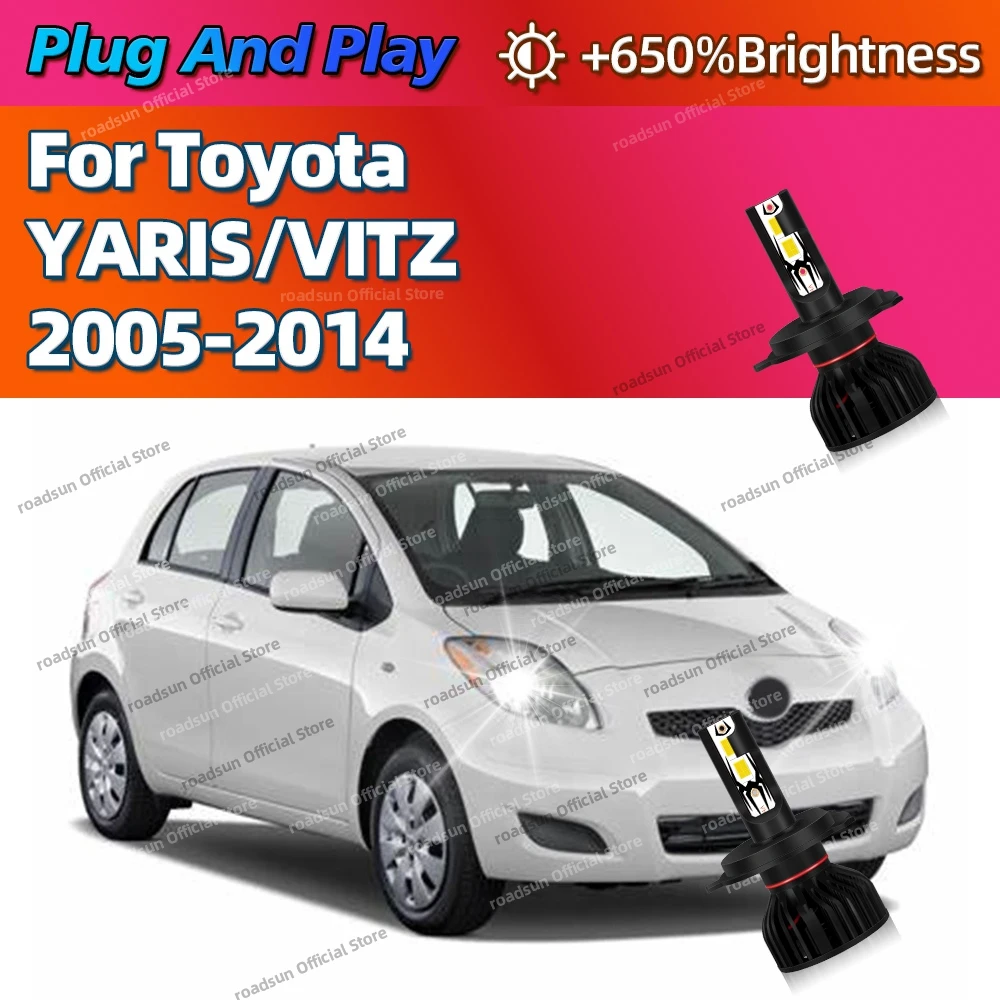 

30000LM Canbus H4 светодиодные лампы для фар автомобиля 6000K 12 В для Toyota YARIS/VITZ 2005-2014 2008 2009 2010 2011 2012 2013