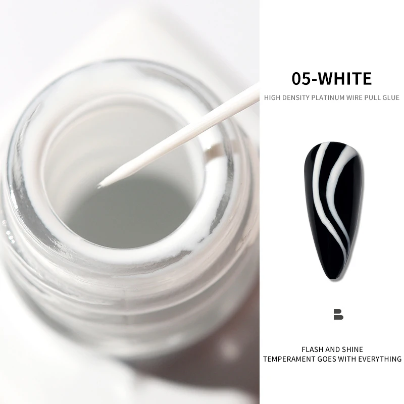 10ml Enamel Bottled Black& White Line Nail Polish Ultra-fine French Line Graffiti Painting Gel Polish DIY Stripe Line Black Gel