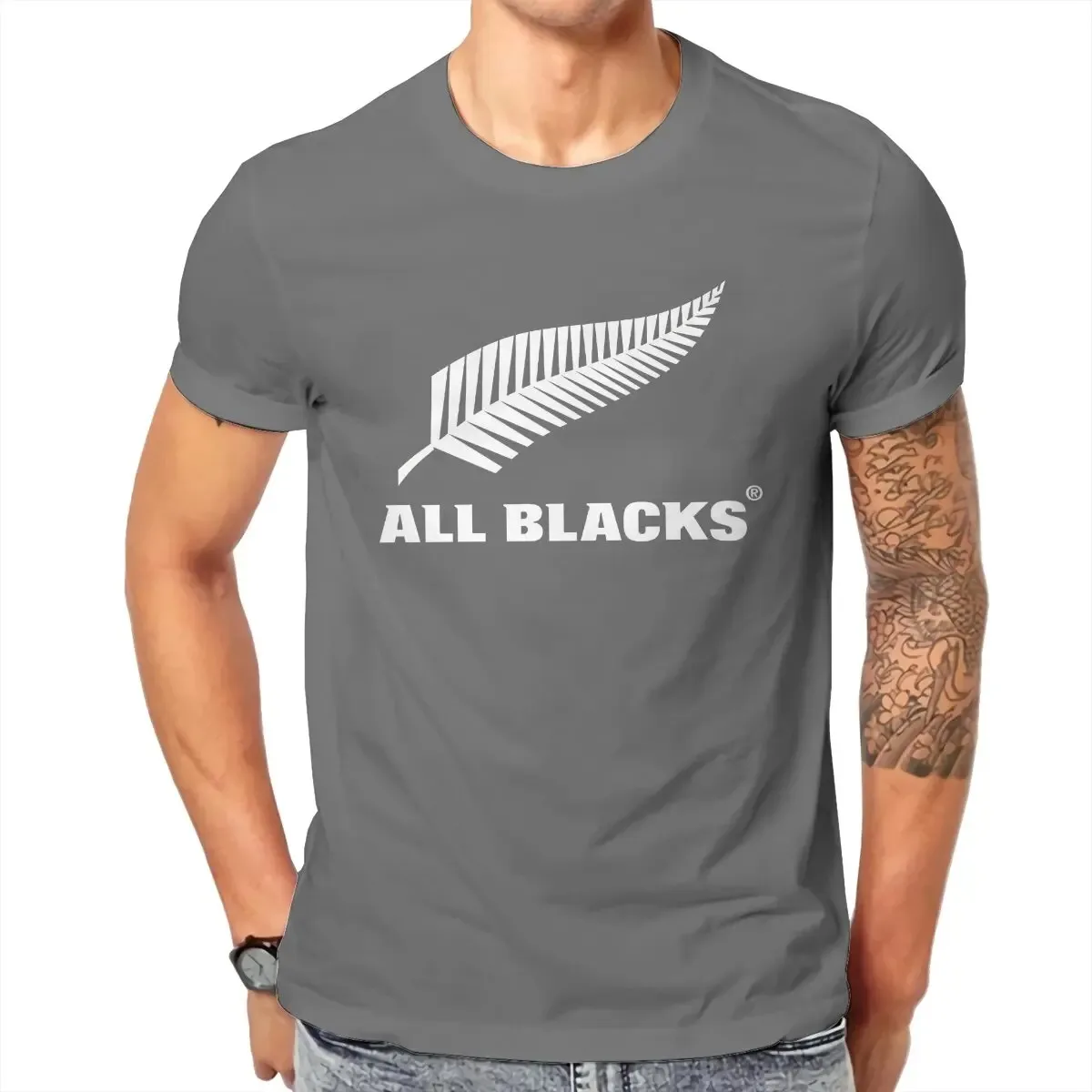 2024 Summer All Blacks Rugby T Shirts Men Cotton Humor T-Shirts Round Collar Tee Shirt Short Sleeve Clothing Birthday Present