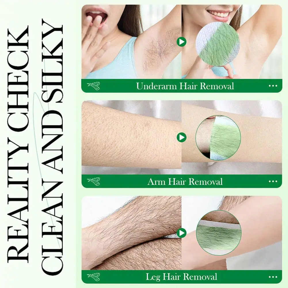 

SADOER 20PCS Professional Hair Removal Wax Strips for Summer Depilation Double Sided Cold Wax Paper for Leg Body Face Useful