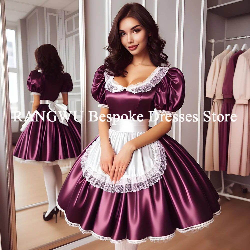 

Purple Lolita Maid Costume Cosplay Costumes Cute Dress Sexy Apron Uniform Cafe Maid Party Skirt Women's Skirt