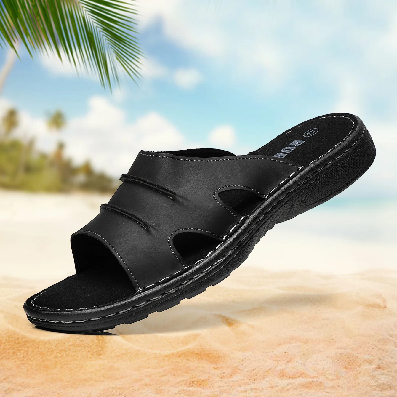 

Bubuk Men's Summer Slippers with Soft Soles and Soft Surfaces, Suitable for All Seasons, Ideal for Daily Use, Outdoor Activities, Comfortable Open-Toe Design, Perfect for Outdoor Walking, Beach, Hiking, and Travel