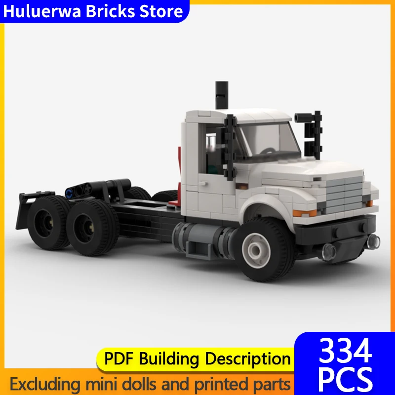 

Модель городской автомобиль MOC, строительные кирпичи, 90-е годы, международный 7100, полугрузовик, модульная технология, детские праздничные подарки, сборный игрушечный костюм