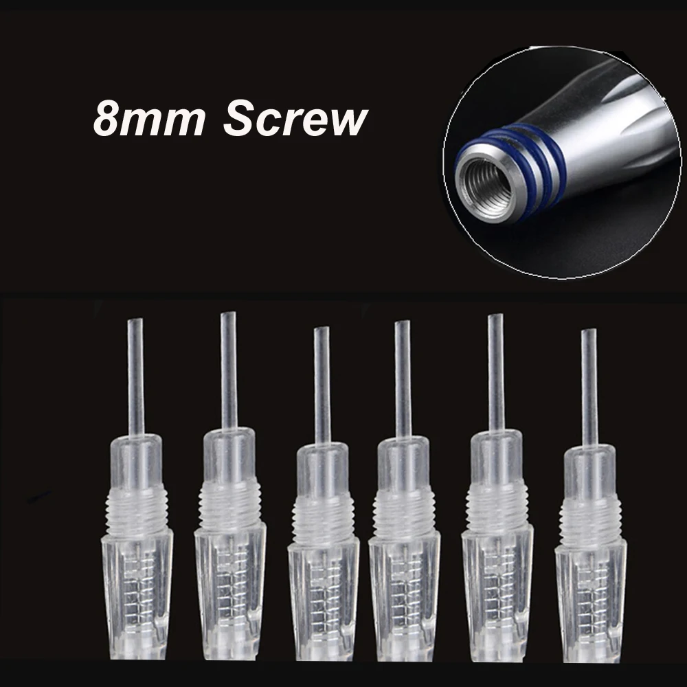 100pcs 8MM Screw PMU Tattoo Permanent Makeup Tips Tubes Accessory For Tattoo Machine