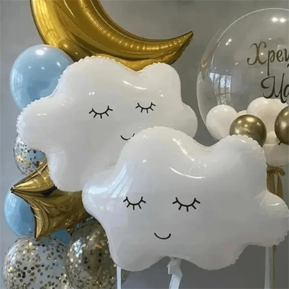 3 pezzi bianco arcobaleno nuvola sole tema palloncino in foglio di alluminio festa di compleanno decorazione di nozze palloncino in foglio di alluminio baby shower