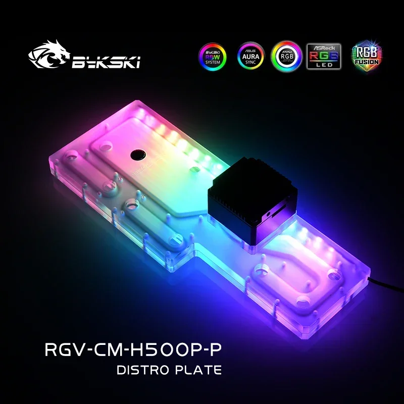 Bykski RGV-CM-H500P-P,Distro Plate For Cooler Master H500P Case,MOD PC Water Cooling Waterway Board Reservoir For CPU GPU Cooler