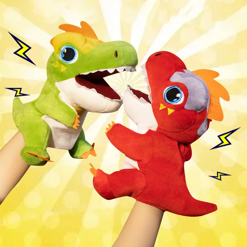 

Double Crown Tyrannosaurus Hand Puppet Plush Toy Cute Animal Kindergarten Story Interactive Props Parent-child Game Glove Doll