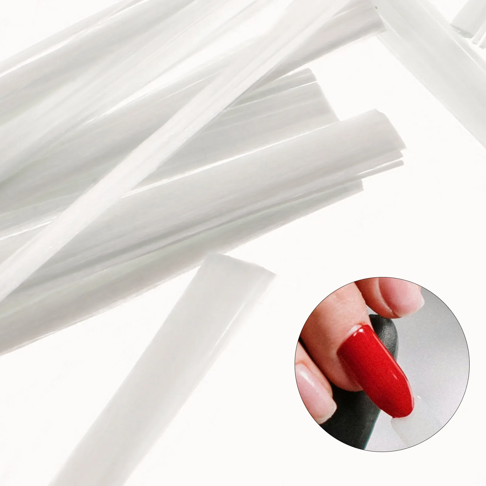 100 Stück Nagelverlängerungsfaser, verstellbare Glasfaserspitzen für Zuhause oder Salon, künstliche Nägel, Werkzeuge, einfach anzubringen, Nagelkunstfasern-Set