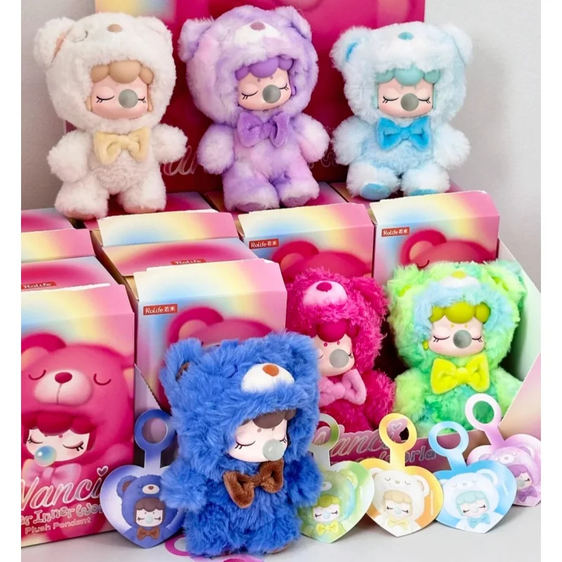 

2026 Cute Nanci Pink Bear Velvet Blind Box Plush Pendant Peach Fleece Bow Decoration Bag Charm Collectible Gift For Adult