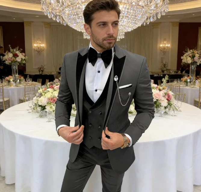 

Mens Suits Three Pieces Men Dress Suits Casual Commuter Office Business Suits for Wedding(Blazer+Vest+Pants) Disfraz De Hombre