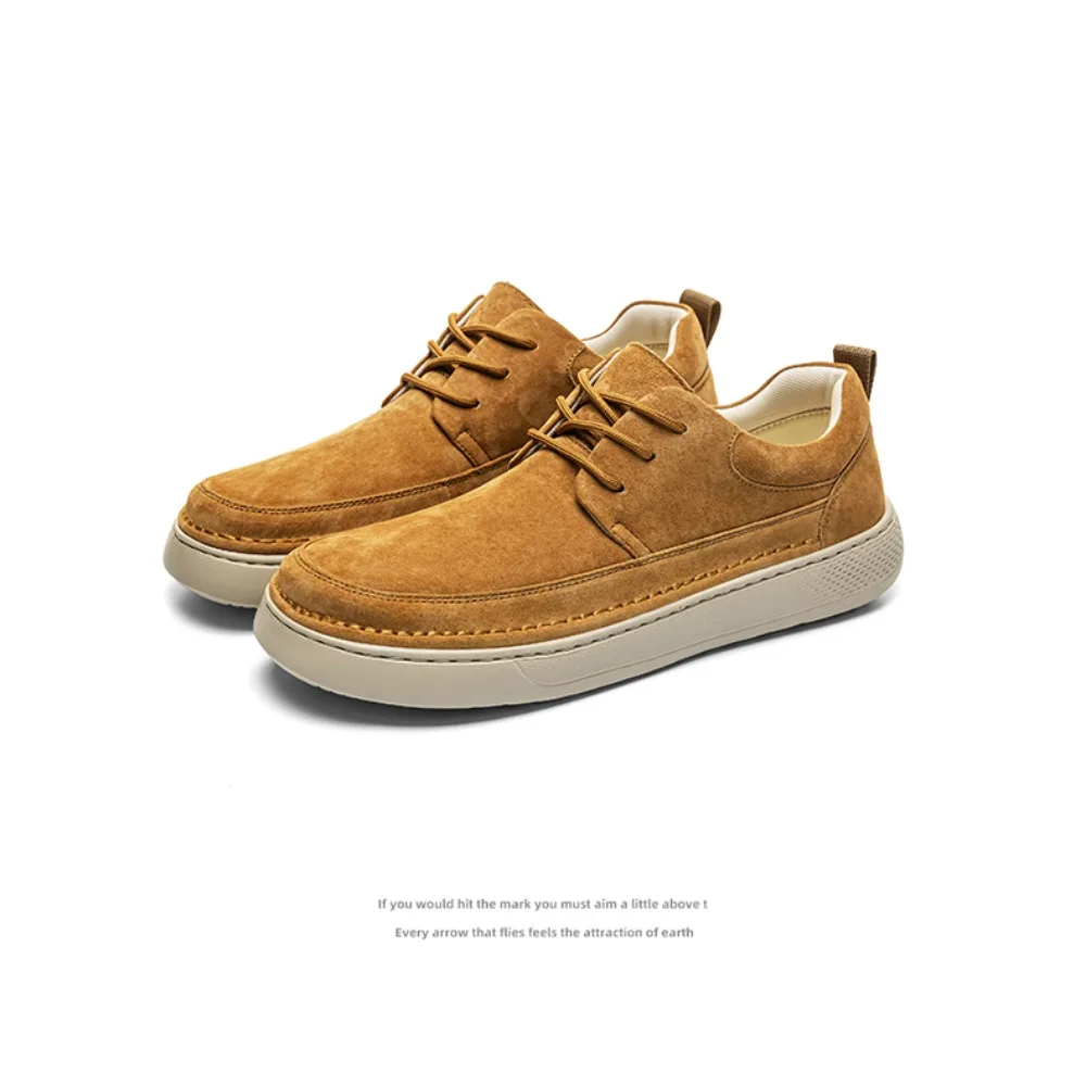 

Men's Slip-On Breathable Work Shoes Summer Casual Leather Footwear Comfortable Polyurethane Insole Spring Autumn Solid Color