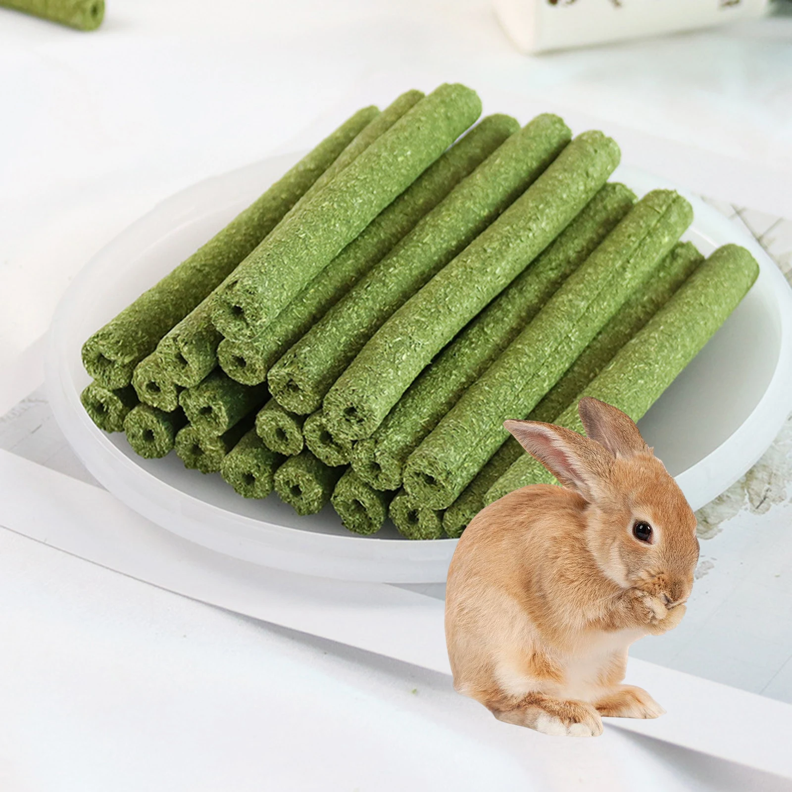 30Pcs Rabbit Chew Toys Pet Snacks Hay Sticks Pet Tooth Chew Toys Rabbit Molar Toys for Bunny Squirrel Rats Grinding Playing