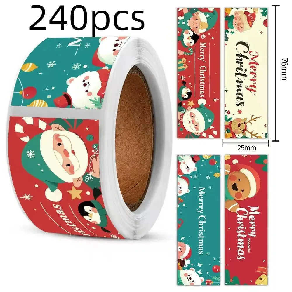 ملصقات سلسلة عيد الميلاد 240 قطعة من طباعة عناصر العطلة الدافئة مثالية للحرف اليدوية وديكور المخطط وجمال الهدايا، سهلة الاستخدام #1