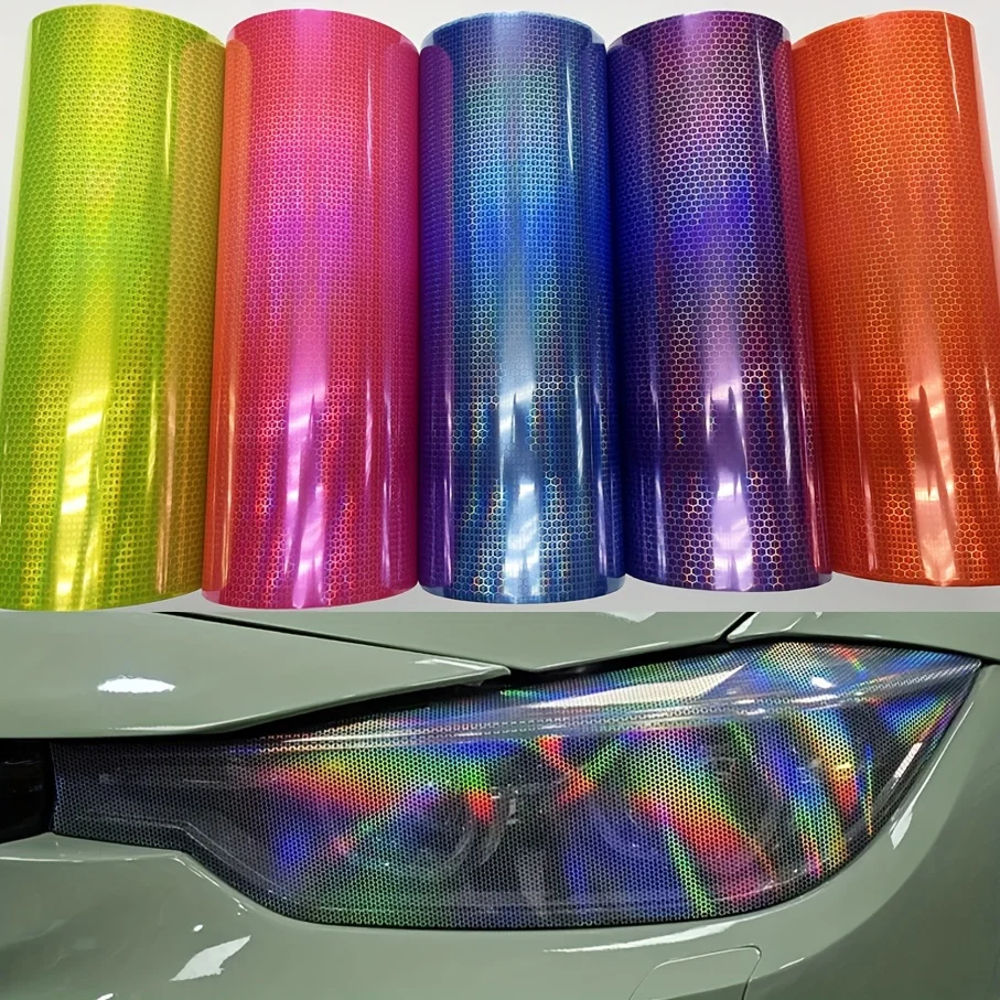 

Automobile Laser Rainbow Car Motorcycle Headlight Film Front and Rear Headlight Decoration Waterproof Vinyl Film