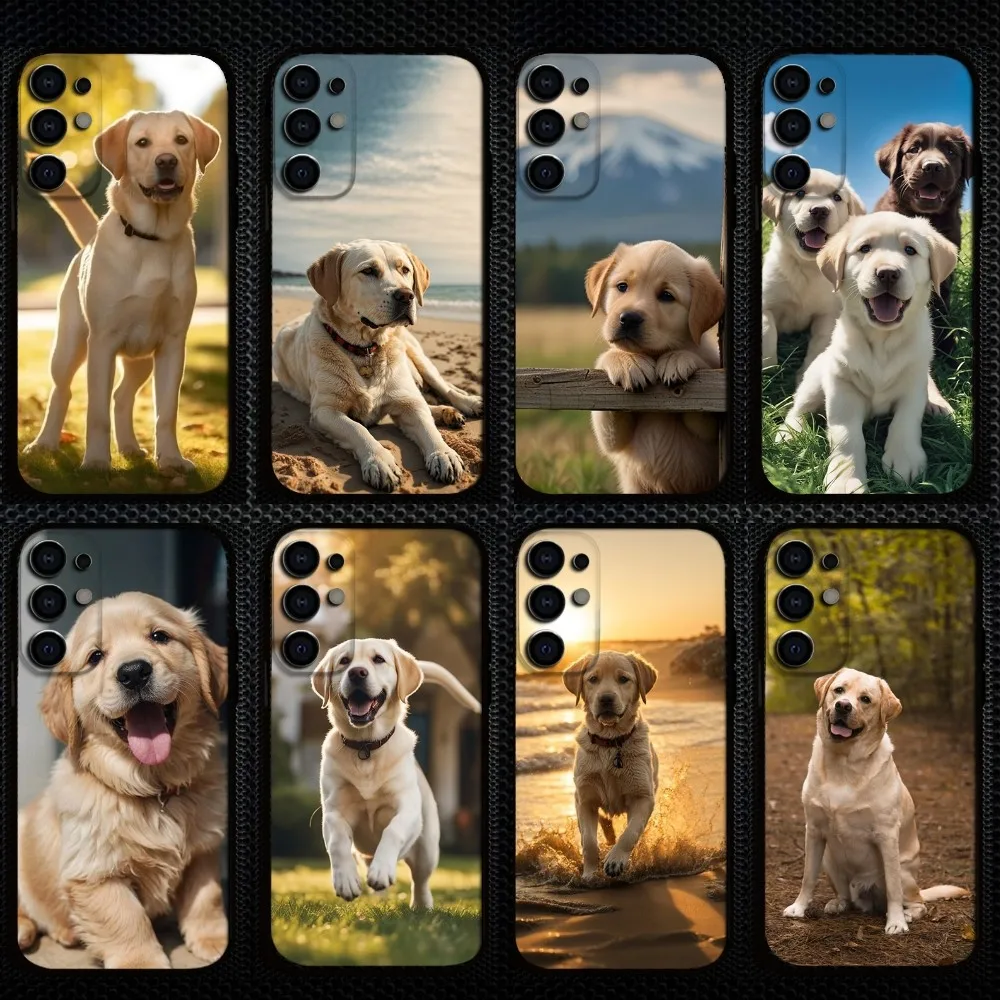 

Cute Labrador Golden Retriever Dog Phone Case For Samsung S25/S24/S23/S22/S21/S20/Plus,Fe,Lite/Others Black Cover