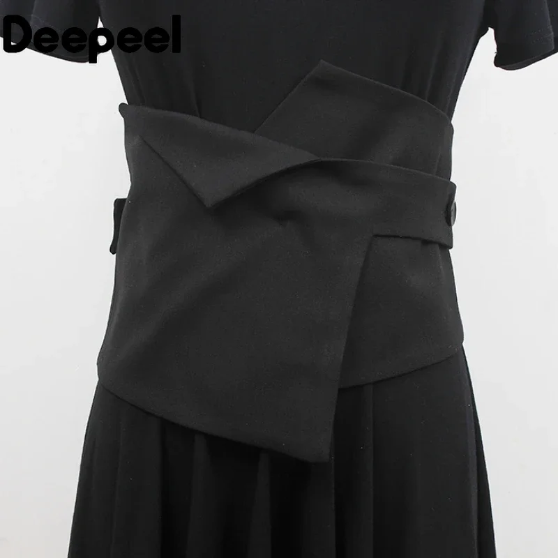 Deepeel 70cm Fashion Women's Elastic Wide Belt Black Retro Waistband Shirt Dress Luxury Female Decorative Corset Suit Cummerbund