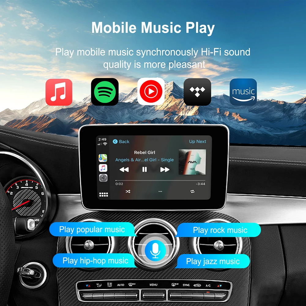 ANYFAR Wireless Carplay Android Auto Module لمرسيدس NTG5.0 W176 W205 A B C CL GLS GLA GLC CLA Car Play محول 2015-2018