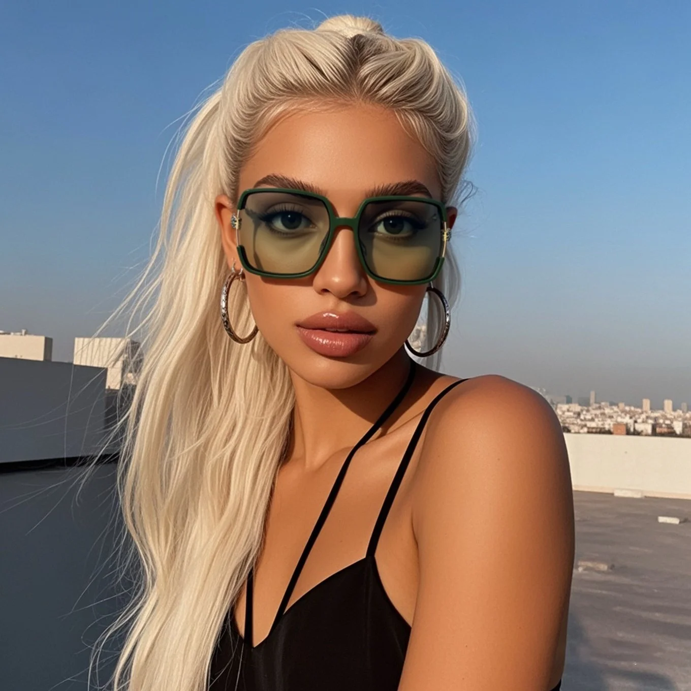 الاستقطاب المعادن التدرج مربع النظارات الشمسية النساء الرجال عالية الجودة العلامة التجارية نظارات شمسية السفر الشاطئ الذكور الإناث نظارات واقية #1