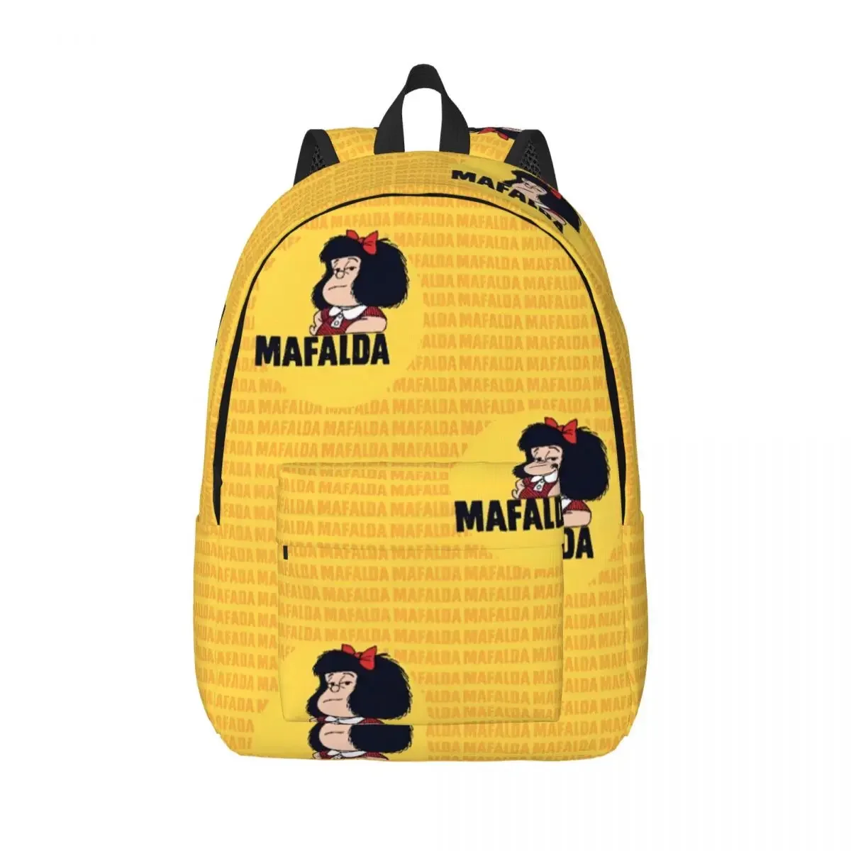 

Mafalda Cartoon Comics Quino Fashion Backpack Outdoor High School Business Manga Cute Daypack for Men Women College Canvas Bags